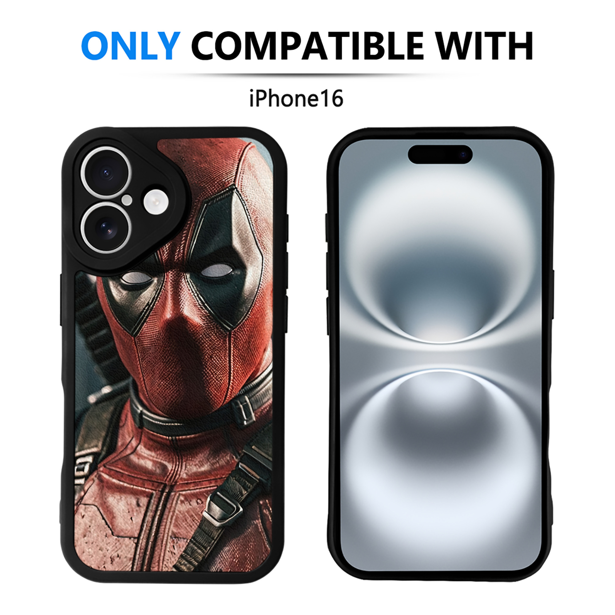 （画像用） Deadpool デッドプール 【iPhone 16シリーズ対応】シリコンスマホケース（レザー調） 材質：シリコン
